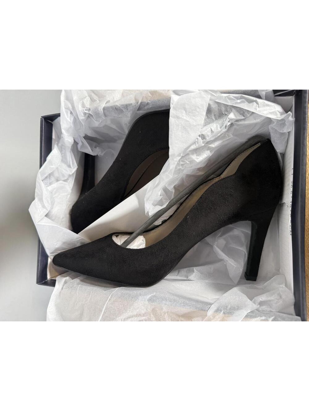French Connection Black Suede Pointed Toe Pumps Heels Women's US Size 8.5 NWB - Picture 4 of 12